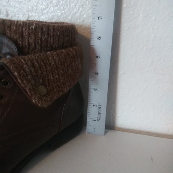 Jessica Cline women's size 8M brown sweater cuffed ankle boots - Picture 12 of 14